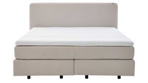 Boxspringbett Interliving aus Stoff in Beige Interliving Boxspringbett Serie 1420 naturfarbener Stoffbezug Cleo - Liegefläche ca. 180 x 200 cm