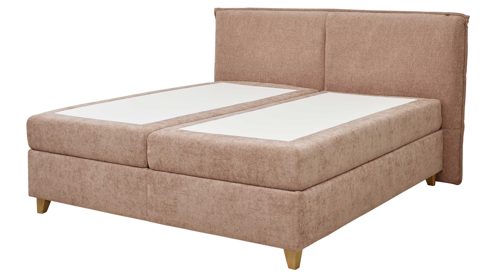 Boxspringbett Interliving aus Stoff in Rosa Interliving Boxspringbett Serie 1420 sienfarbene Chenille Toni & Wildeichefüße - Liegefläche ca. 180 x 200 cm