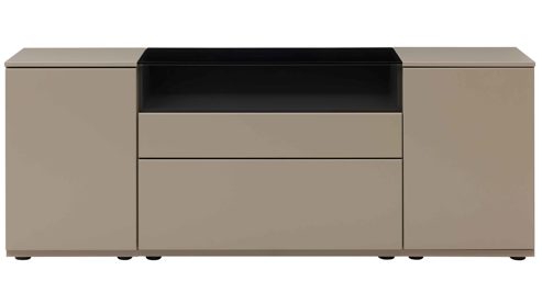 Sideboard Interliving aus Holz in Grau Interliving Wohnzimmer Serie 2031 - Sideboard CK18060 Grau & Risseiche - zwei Türen, zwei Schubladen, Breite ca. 180 cm