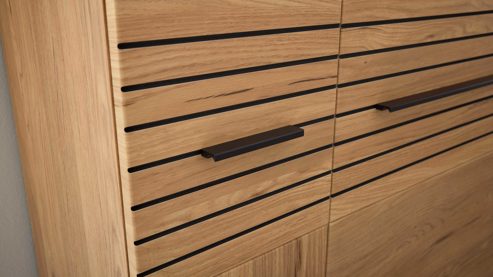 Highboard Interliving aus Holz in Holzfarben Interliving Wohnzimmer Serie 2032 - Highboard B090.122 Risseiche - zwei Türen, Breite ca. 90 cm