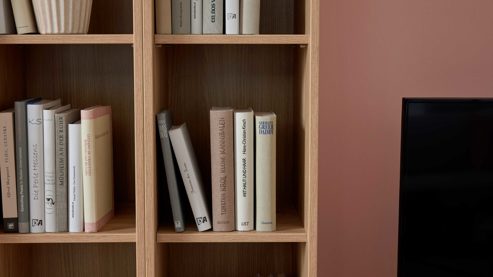 Wohnwand Interliving aus Holz in Grau Interliving Wohnzimmer Serie 2032 - Wohnwand EB31503 Grau & Risseiche - Länge ca. 315 cm