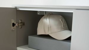 Garderoben-Set Interliving aus Holz in Hellgrau Interliving Garderobe Serie 6012 - Garderoben-Set 01 graubeiger Mattlack - fünfteilig