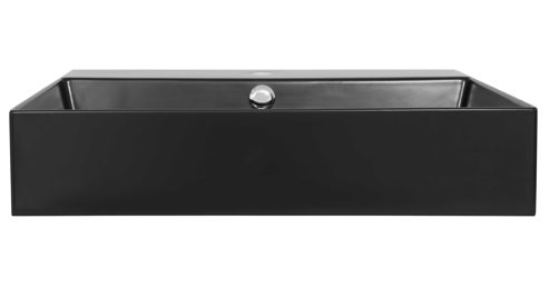 Badmöbel-Set Interliving aus Holz in Schwarz Interliving Bad Serie 7340 - Waschtischkombination Mattschwarz & Vikings Oak – Breite ca. 145 cm