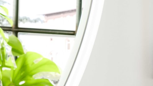 Wandspiegel Interliving aus Spiegel in Transparent Interliving Bad Serie 7340 – Wandspiegel Durchmesser ca. 100 cm