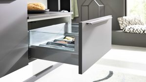 Badmöbel-Set Interliving aus Holz in Grau Interliving Bad Serie 7317 - Badmöbel-Set mit viel Zubehör Schiefergrau