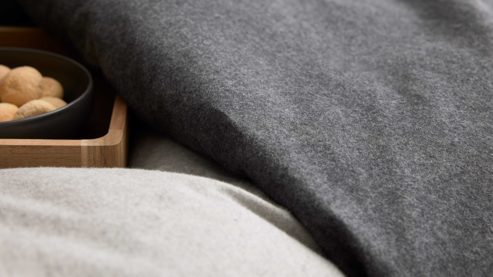 Bettwäsche-Set Interliving aus Stoff in Anthrazit Interliving Bettwäsche Serie 9118 - Biberbettwäsche Anthrazit & Hellgrau - ca. 60 x 80 cm und 135 x 200 cm