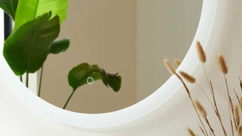 Badmöbel-Set Interliving aus Spiegel in Transparent Interliving Bad Serie 7357 - Spiegel mit Beleuchtung Durchmesser ca. 75 cm