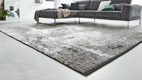 Handwebteppich Interliving aus Mischgewebe in Schwarz Interliving Teppich Serie L-8620 Mischgewebe - ca. 200 x 290 cm