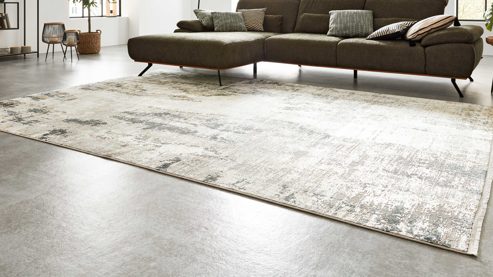 Webteppich Interliving aus Mischgewebe in Grau Interliving Teppich Serie L-8600 Grau-Creme 912 – ca. 240 x 340 cm